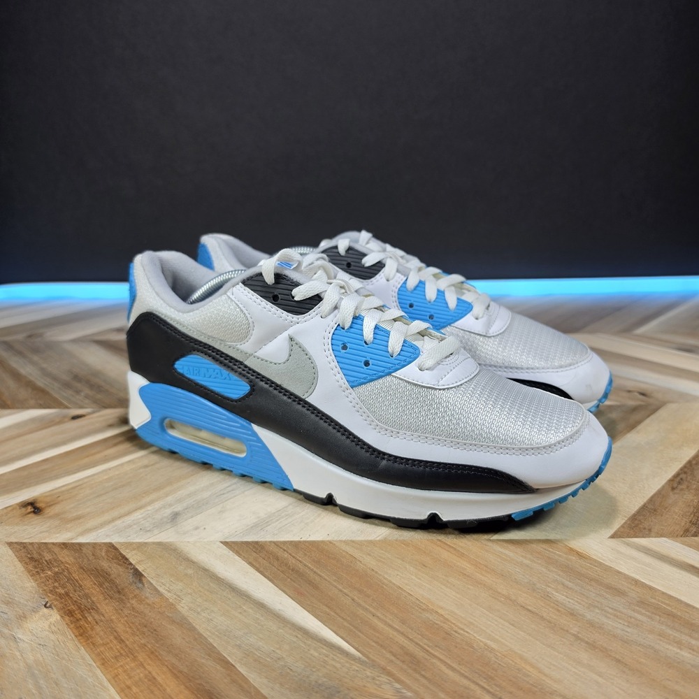 Nike Air Max 90 Laser Blue 2020 Men's 11.5 White Black Sneaker Shoes CJ6779-100